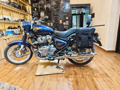 For Royal Enfield Bullet 650 Military Pannier Bags Black Color & Mounting