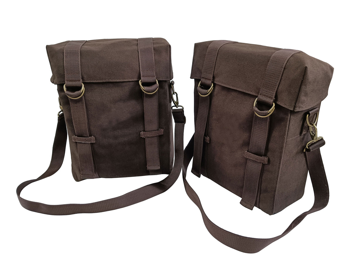 For Royal Enfield Bullet 650 Military Pannier Bags Coffee Brown & Mounting