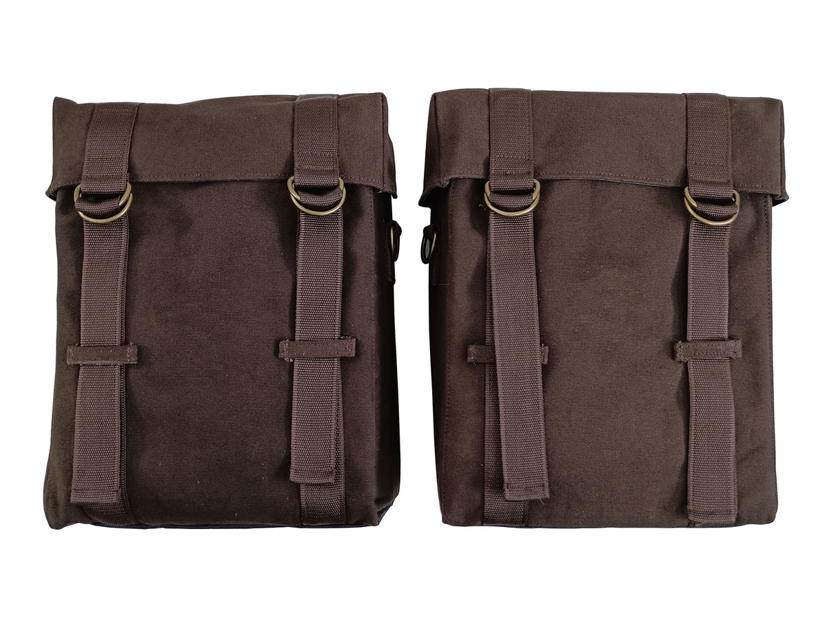 For Royal Enfield Bullet 650 Military Pannier Bags Coffee Brown & Mounting