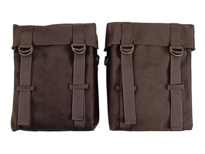 For Royal Enfield Bullet 650 Military Pannier Bags Coffee Brown & Mounting