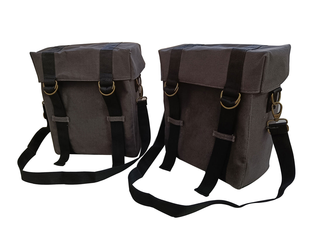 For Royal Enfield Bullet 650 Military Pannier Bags Grey Color & Mounting
