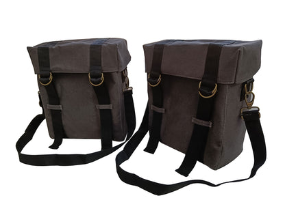 For Royal Enfield Bullet 650 Military Pannier Bags Grey Color & Mounting