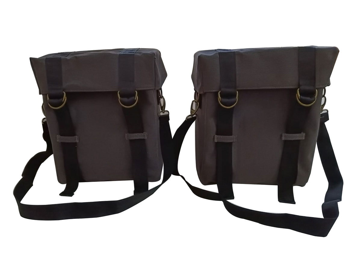 For Royal Enfield Bullet 650 Military Pannier Bags Grey Color & Mounting