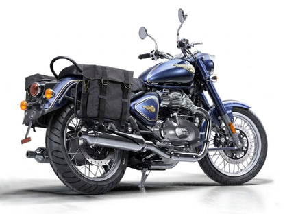 For Royal Enfield Bullet 650 Military Pannier Bags Grey Color & Mounting