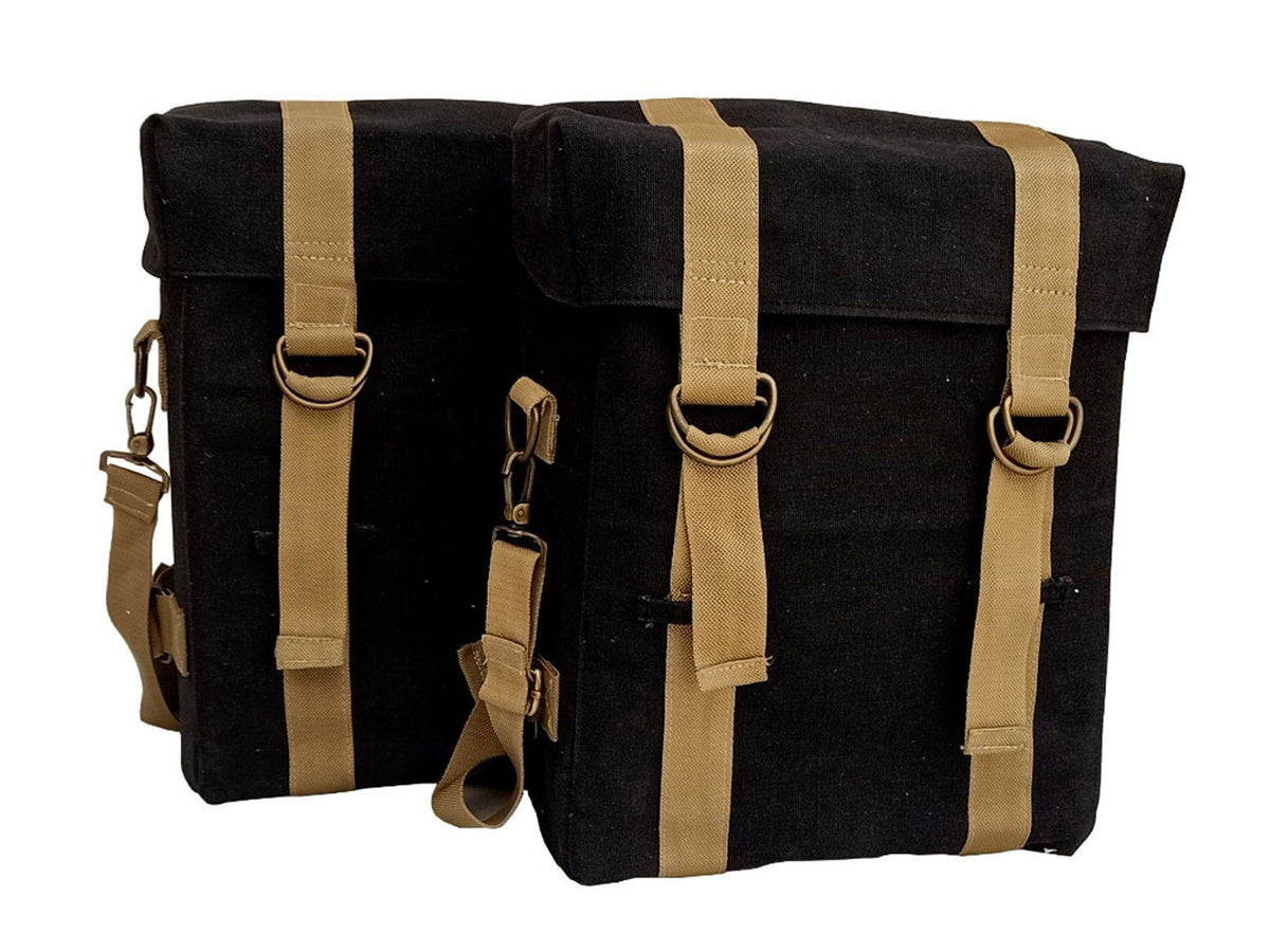 For Royal Enfield Bullet 650 Military Pannier Bags Black & Golden & Mounting