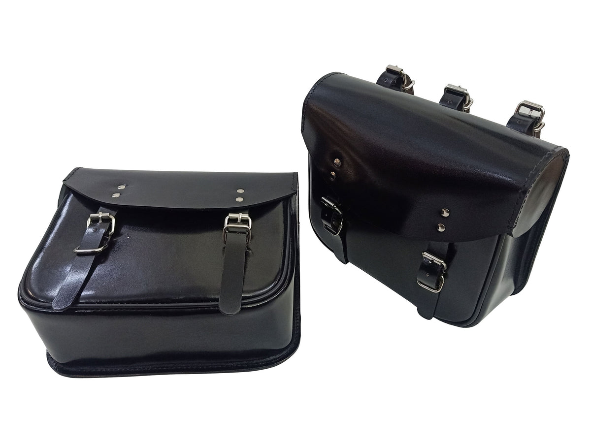 For Royal Enfield Bullet 650 Genuine Leather Pannier Bags With Mounting D1