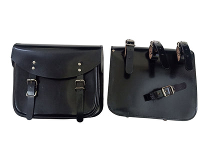 For Royal Enfield Bullet 650 Genuine Leather Pannier Bags With Mounting D1