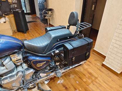 For Royal Enfield Bullet 650 Genuine Leather Pannier Bags With Mounting D5