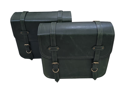 For Royal Enfield Bullet 650 Genuine Leather Pannier Bags With Mounting D5