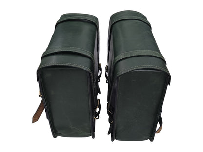 For Royal Enfield Bullet 650 Genuine Leather Pannier Bags With Mounting D5