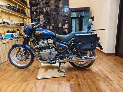 For Royal Enfield Bullet 650 Genuine Leather Pannier Bags With Mounting D5