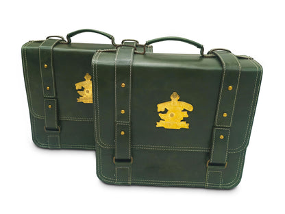 For Royal Enfield Bullet 650 Genuine Leather Pannier Bags With Mounting D11