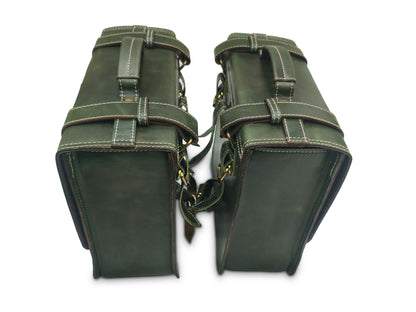 For Royal Enfield Bullet 650 Genuine Leather Pannier Bags With Mounting D11