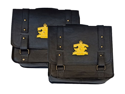 For Royal Enfield Bullet 650 Genuine Leather Pannier Bags With Mounting D12