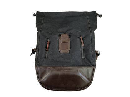 For Royal Enfield Bullet 650 Leather & Canvas Pannier Bags & Mounting D19