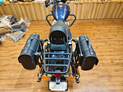 For Royal Enfield Bullet 650 Genuine Leather Pannier Bags & Mounting D20