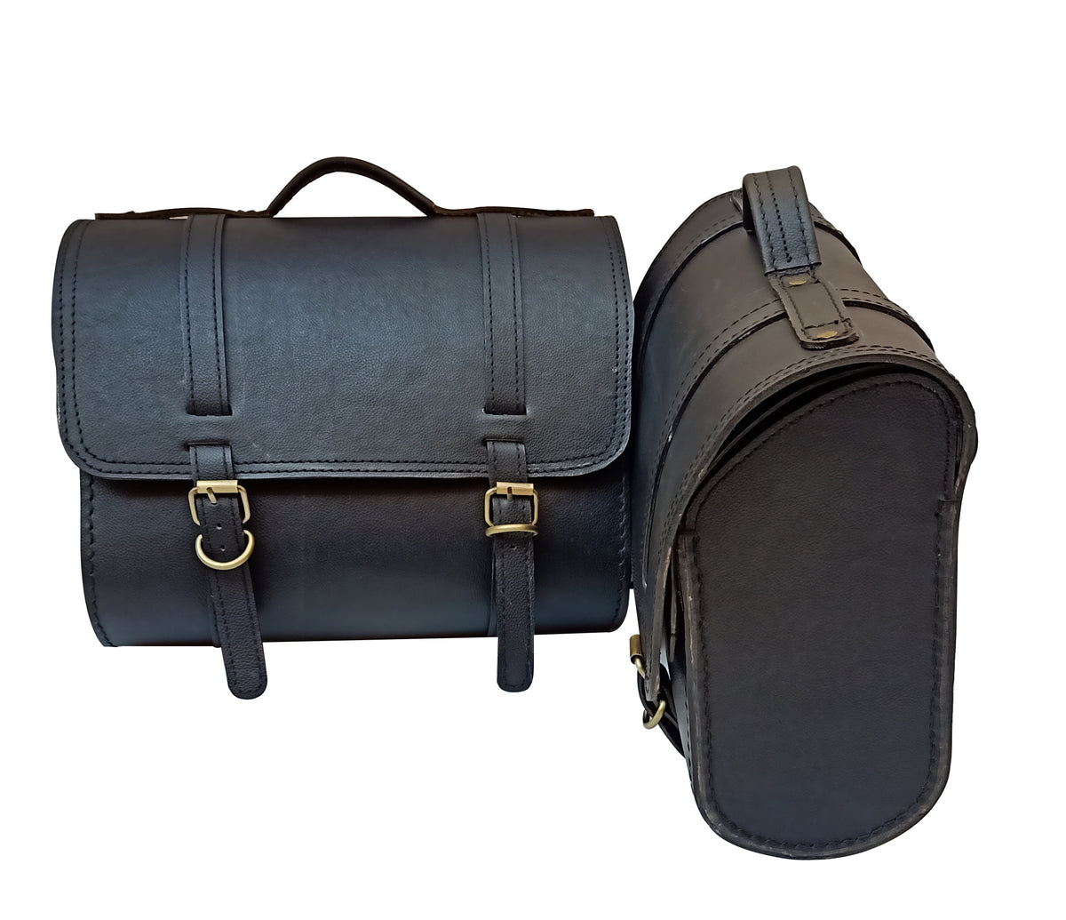 For Royal Enfield Bullet 650 Genuine Leather Pannier Bags & Mounting D20