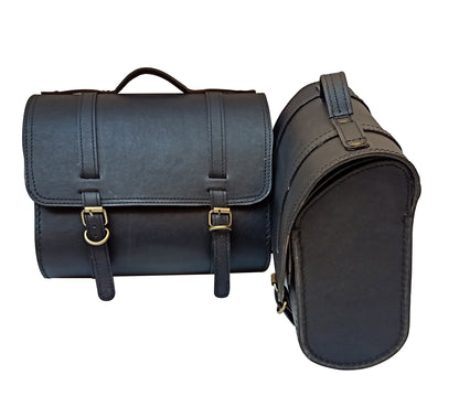 For Royal Enfield Bullet 650 Genuine Leather Pannier Bags & Mounting D20