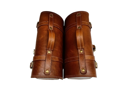 For Royal Enfield Bullet 650 Genuine Leather Pannier Bags & Mounting D21