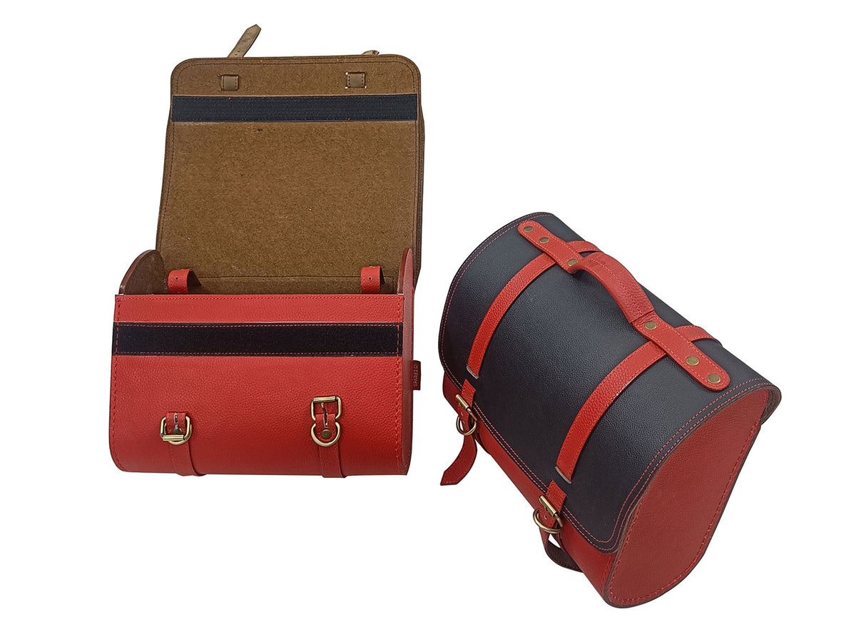 For Royal Enfield Bullet 650 Genuine Leather Pannier Bags & Mounting D23