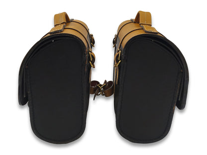 For Royal Enfield Bullet 650 Genuine Leather Pannier Bags & Mounting D29