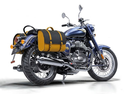 For Royal Enfield Bullet 650 Genuine Leather Pannier Bags & Mounting D30