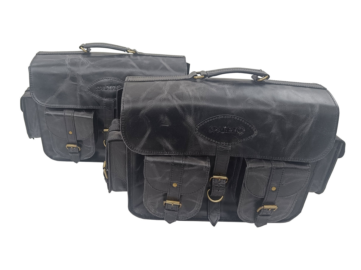 For Royal Enfield Bullet 650 Genuine Leather Pannier Bags & Mounting D31