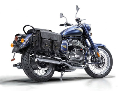 For Royal Enfield Bullet 650 Genuine Leather Pannier Bags & Mounting D31