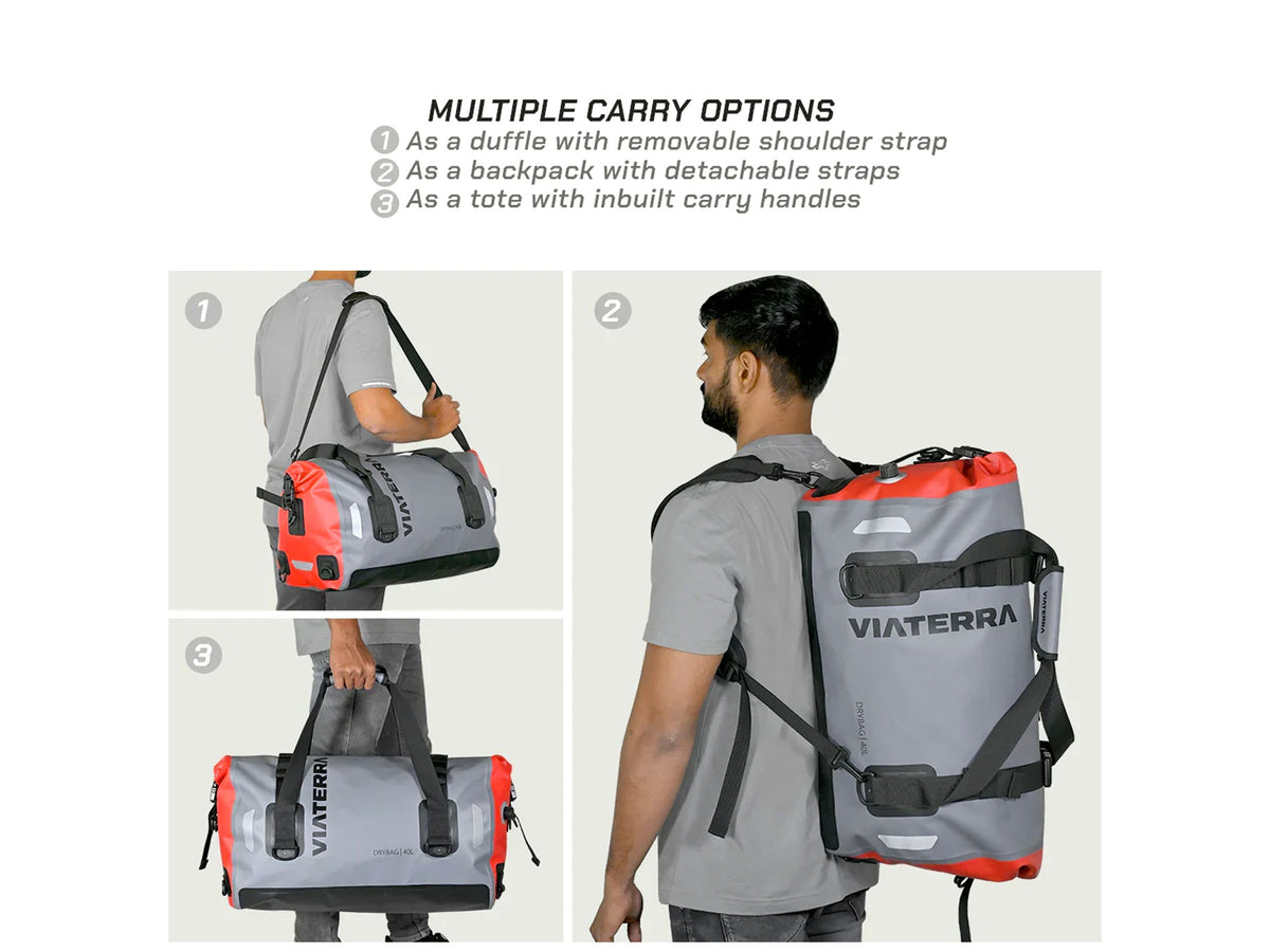 ViaTerra DryBag 40L Waterproof Motorcycle Tailbag Universal