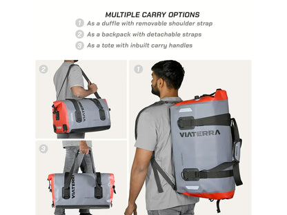 ViaTerra DryBag 55L 100% Waterproof Motorcycle Tailbag Universal