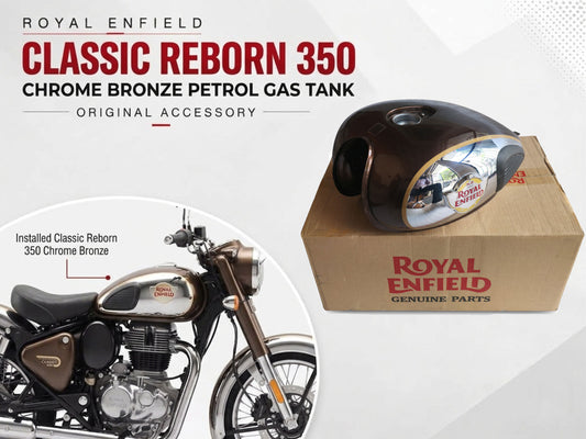 Genuine Royal Enfield Classic Reborn 350 Chrome Bronze Fuel Petrol Gas Tank