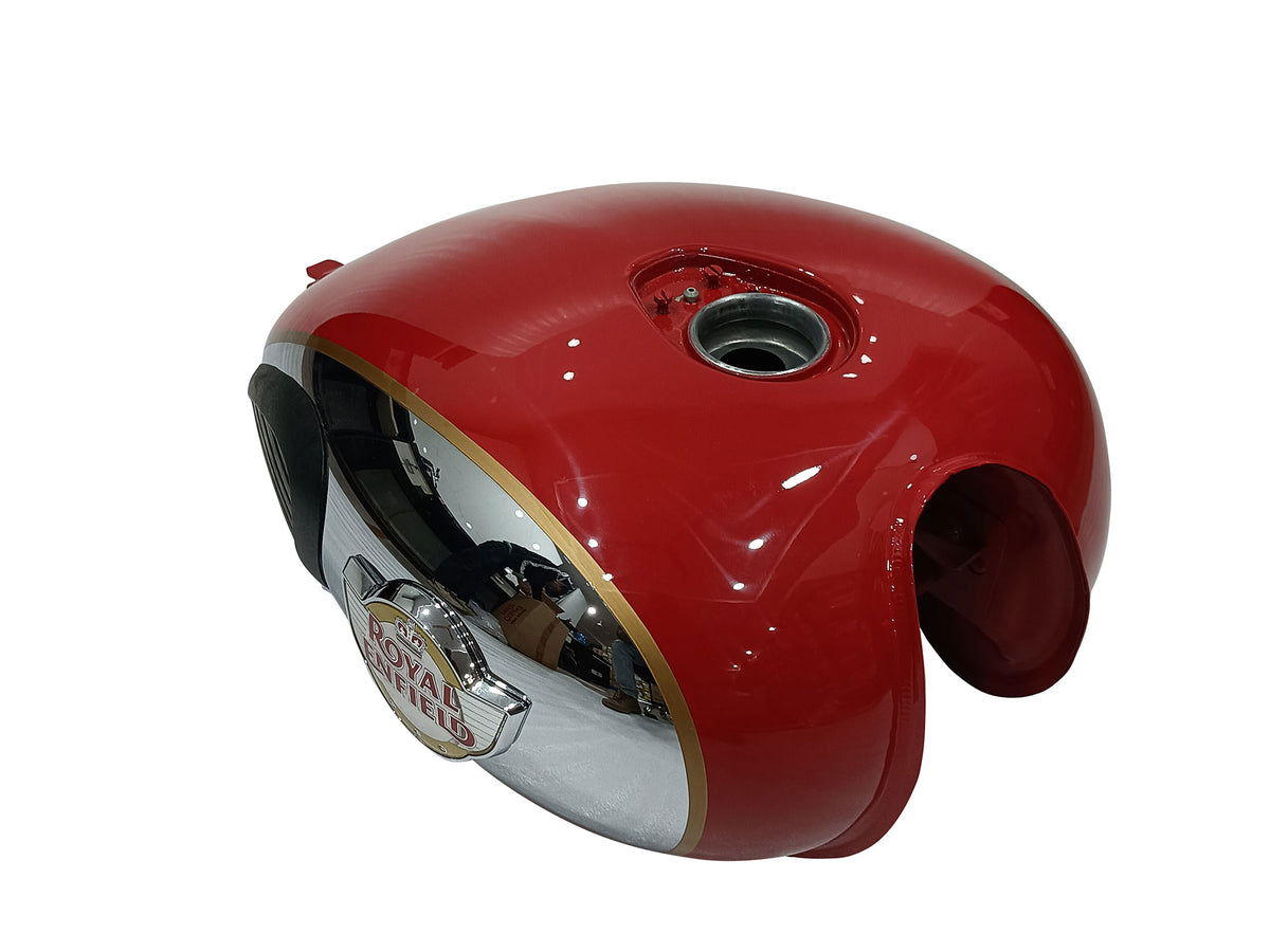 Genuine Royal Enfield Classic Reborn 350 Red & Chrome Petrol Gas Fuel Tank
