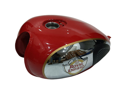 Genuine Royal Enfield Classic Reborn 350 Red & Chrome Petrol Gas Fuel Tank