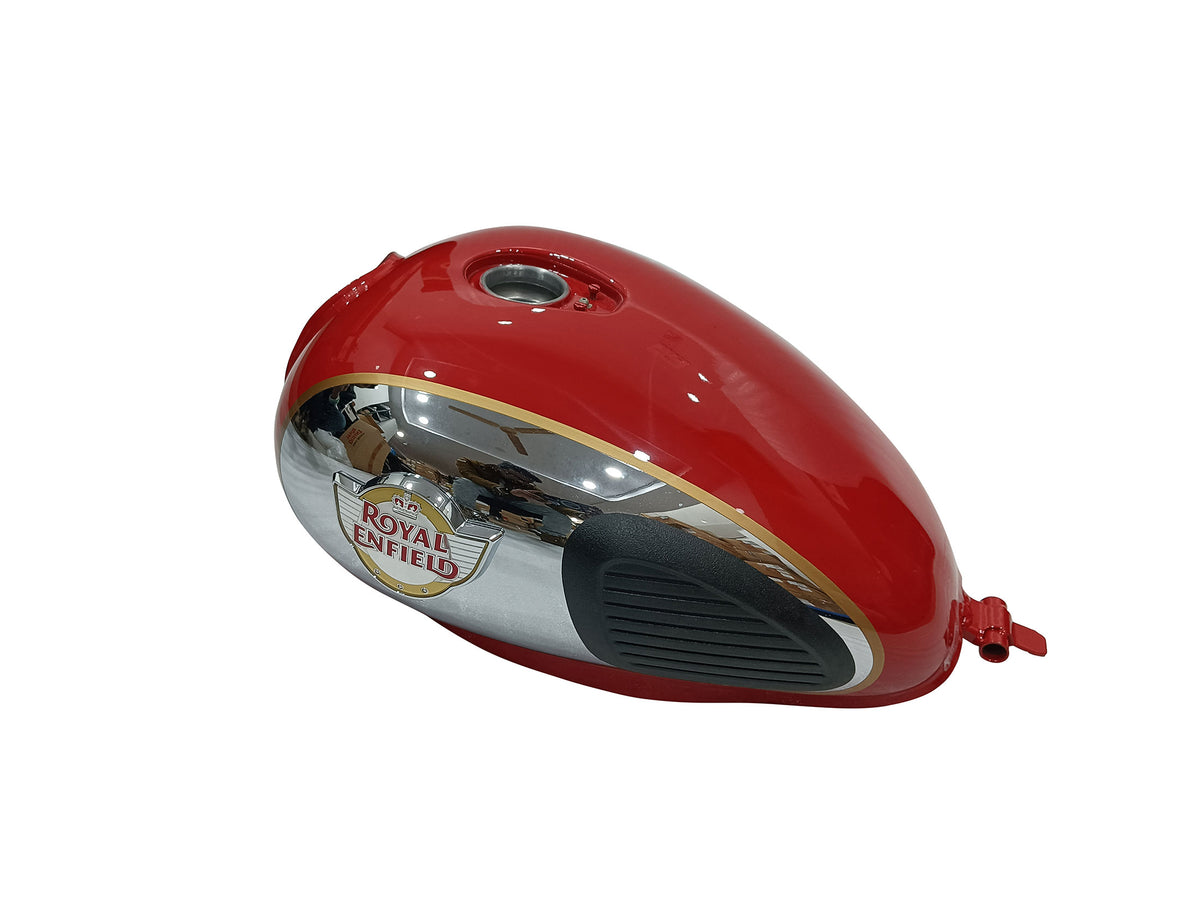 Genuine Royal Enfield Classic Reborn 350 Red & Chrome Petrol Gas Fuel Tank