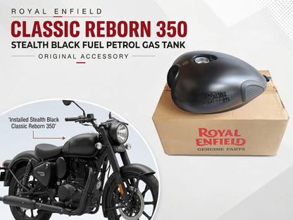 Genuine Royal Enfield Classic Reborn 350 Stealth Black Fuel Petrol Gas Tank