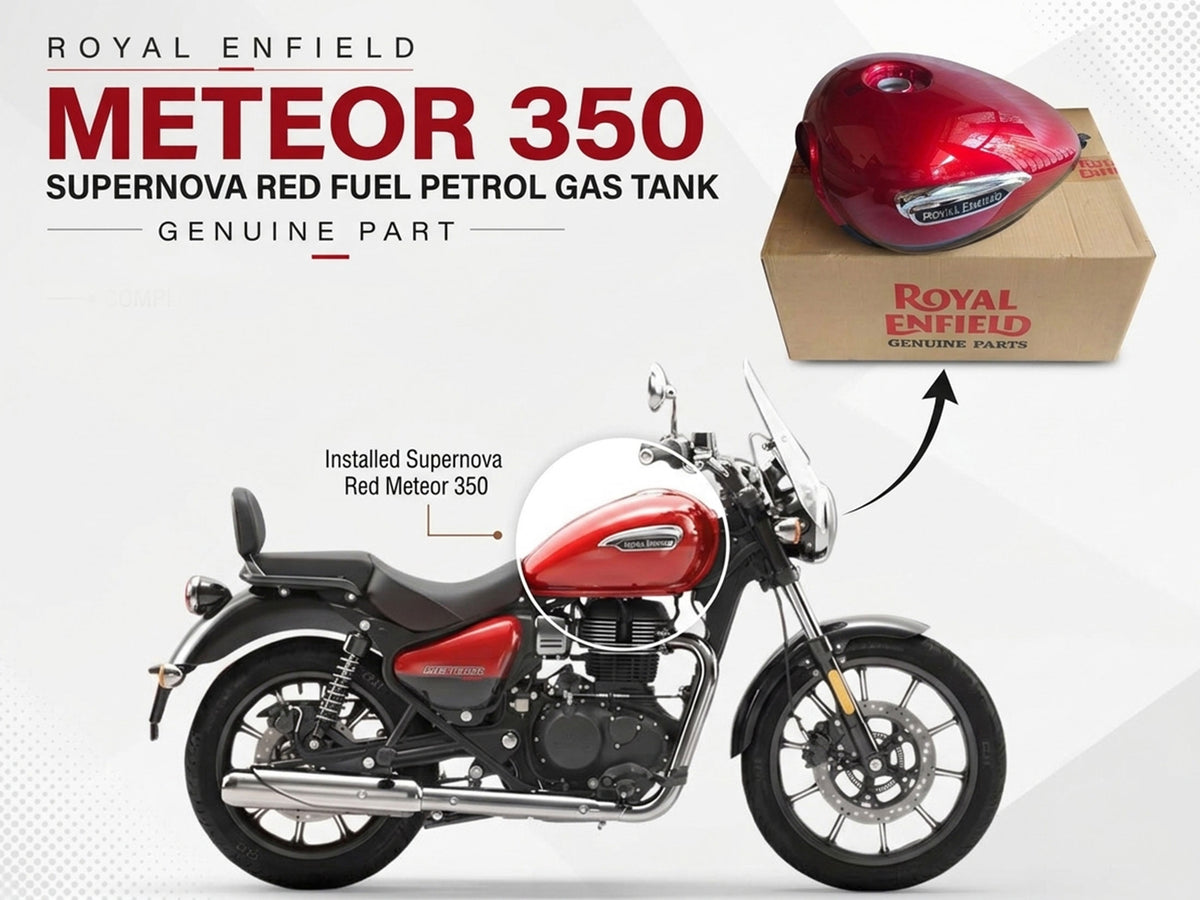 Genuine Royal Enfield Meteor 350 Supernova Red Fuel Petrol Gas Tank