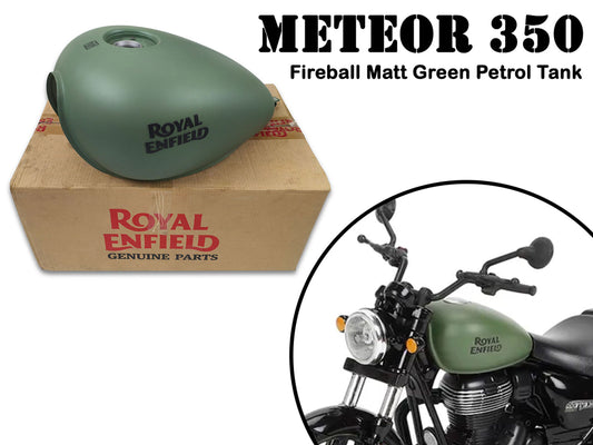 Genuine Royal Enfield Meteor 350 Fireball Matt Green Fuel Petrol Tank