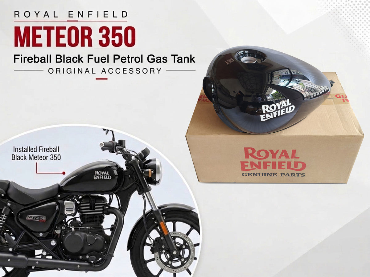 Genuine Royal Enfield Meteor 350 Fireball Black DOM Fuel Petrol Gas Tank