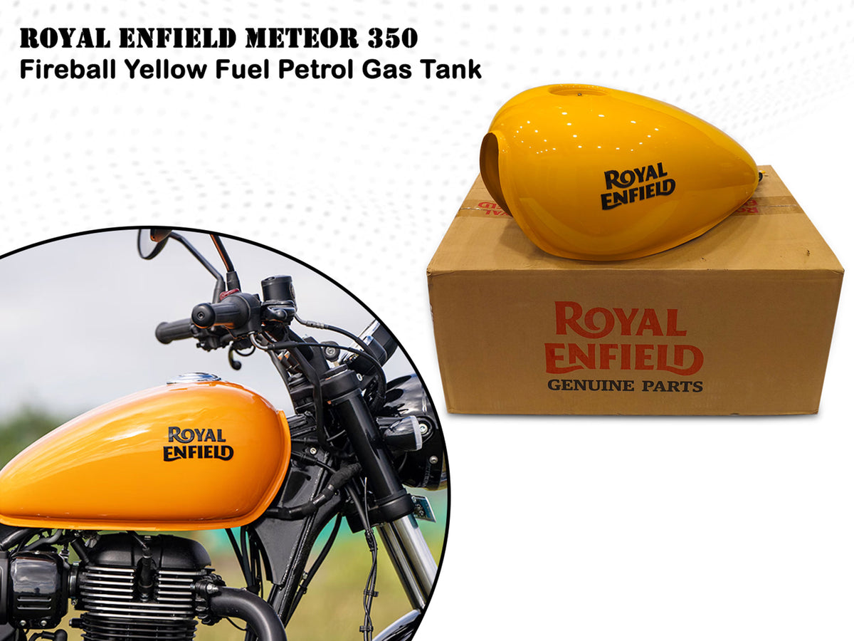 Genuine Royal Enfield Meteor 350 Fireball Yellow Fuel Petrol Gas Tank