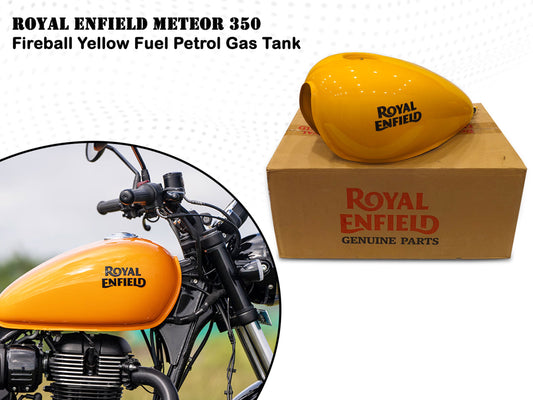 Genuine Royal Enfield Meteor 350 Fireball Yellow Fuel Petrol Gas Tank