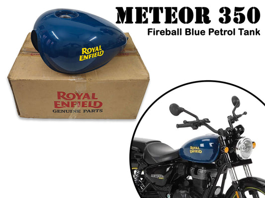 Genuine Royal Enfield Meteor 350 Fireball Blue Fuel Petrol Tank