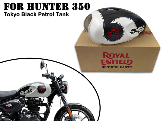 Genuine Royal Enfield Hunter 350 Tokyo Black Fuel Petrol Tank