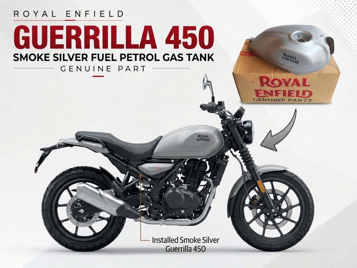 Genuine Royal Enfield Guerrilla 450 Smoke Silver Fuel Petrol Gas Tank