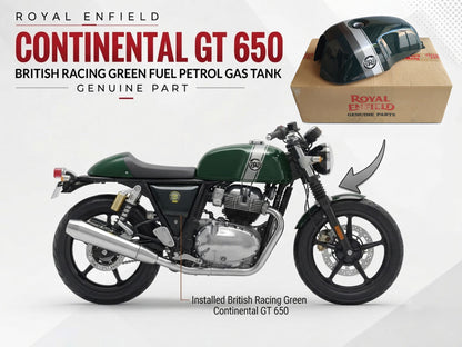 Genuine Royal Enfield GT Continental 650 British Racing Green Fuel Petrol Gas Tank