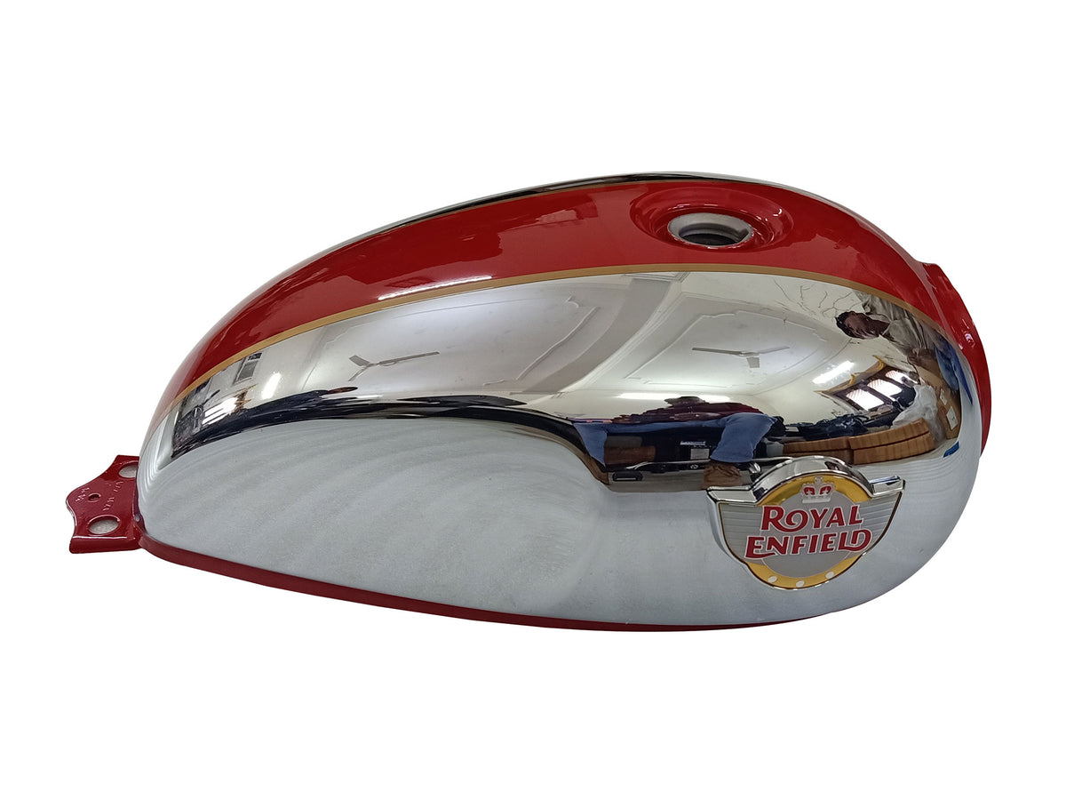 Genuine Royal Enfield Interceptor 650 Mark 2 Red & Chrome Fuel Petrol Gas Tank