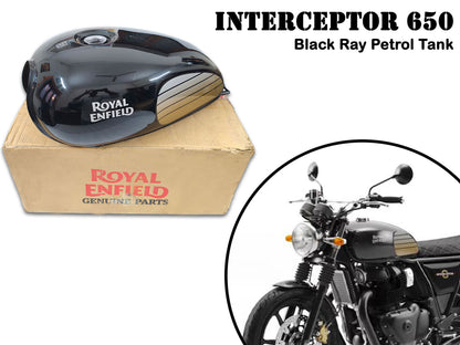 Genuine Royal Enfield Interceptor 650 Jet Black Ray Fuel Petrol Gas Tank