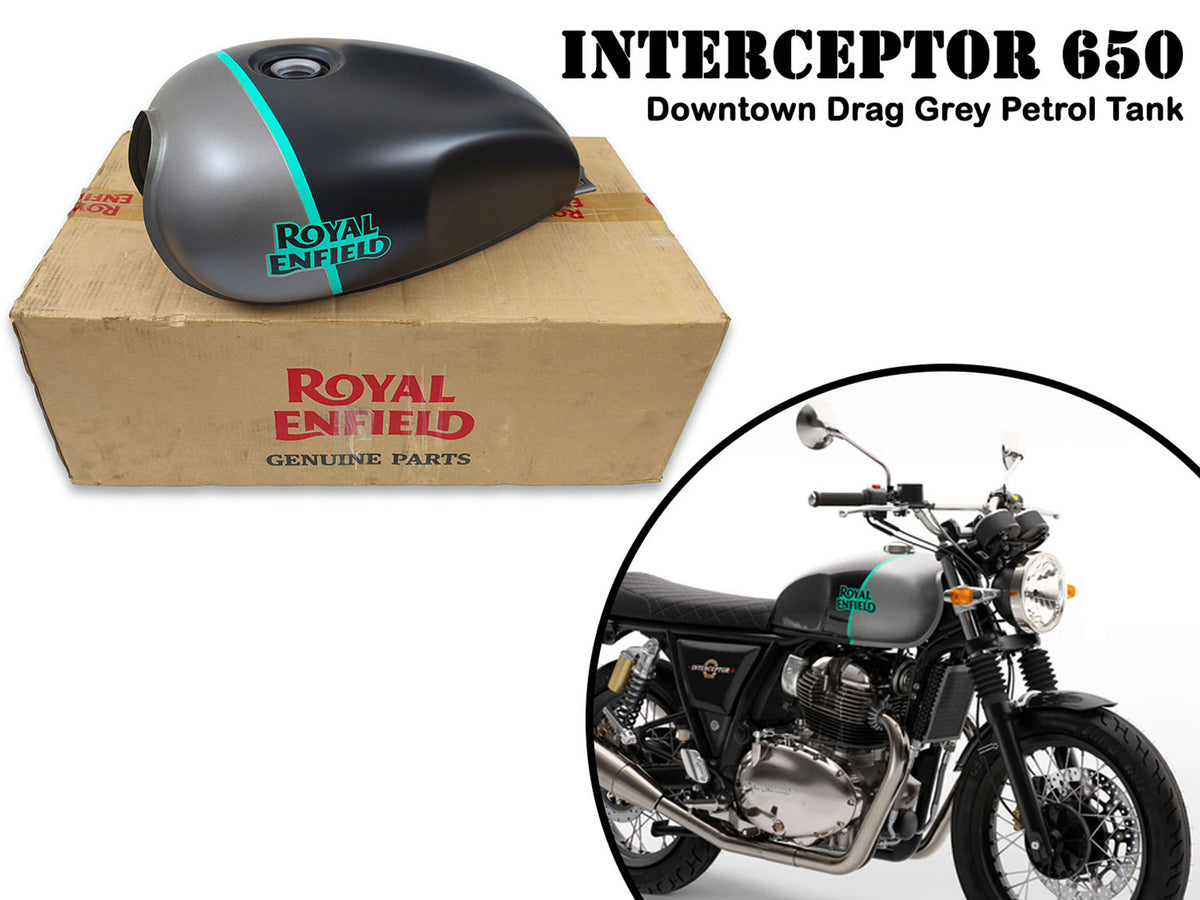 Genuine Royal Enfield Interceptor 650 Downtown Drag Grey Fuel Petrol Gas Tank