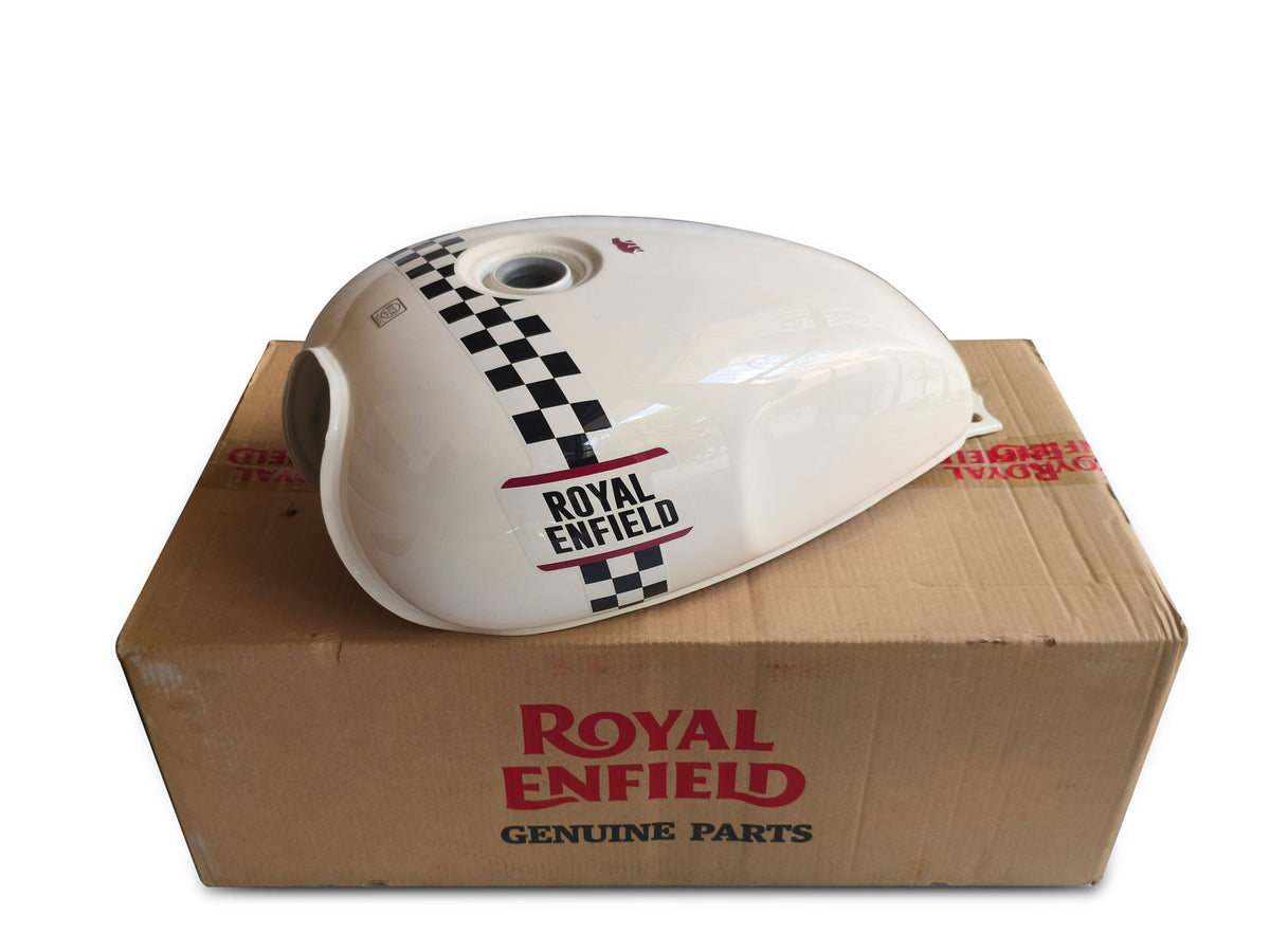 Genuine Royal Enfield Bear 650 Marble White Fuel Petrol Gas Tank
