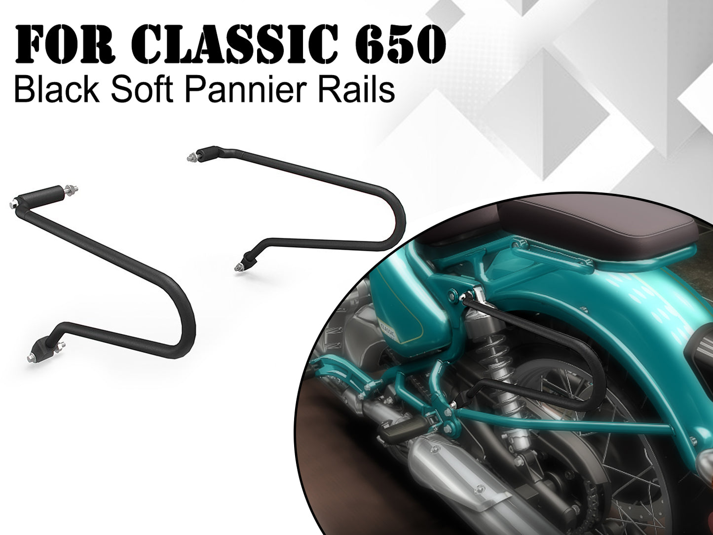 Genuine Royal Enfield Classic 650 Black Soft Pannier Rails KXA00257