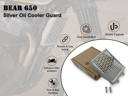 Genuine Royal Enfield Bear 650 Aluminum Radiator Guard Silver 1990556